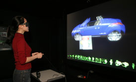 DDS student with digital car prototype